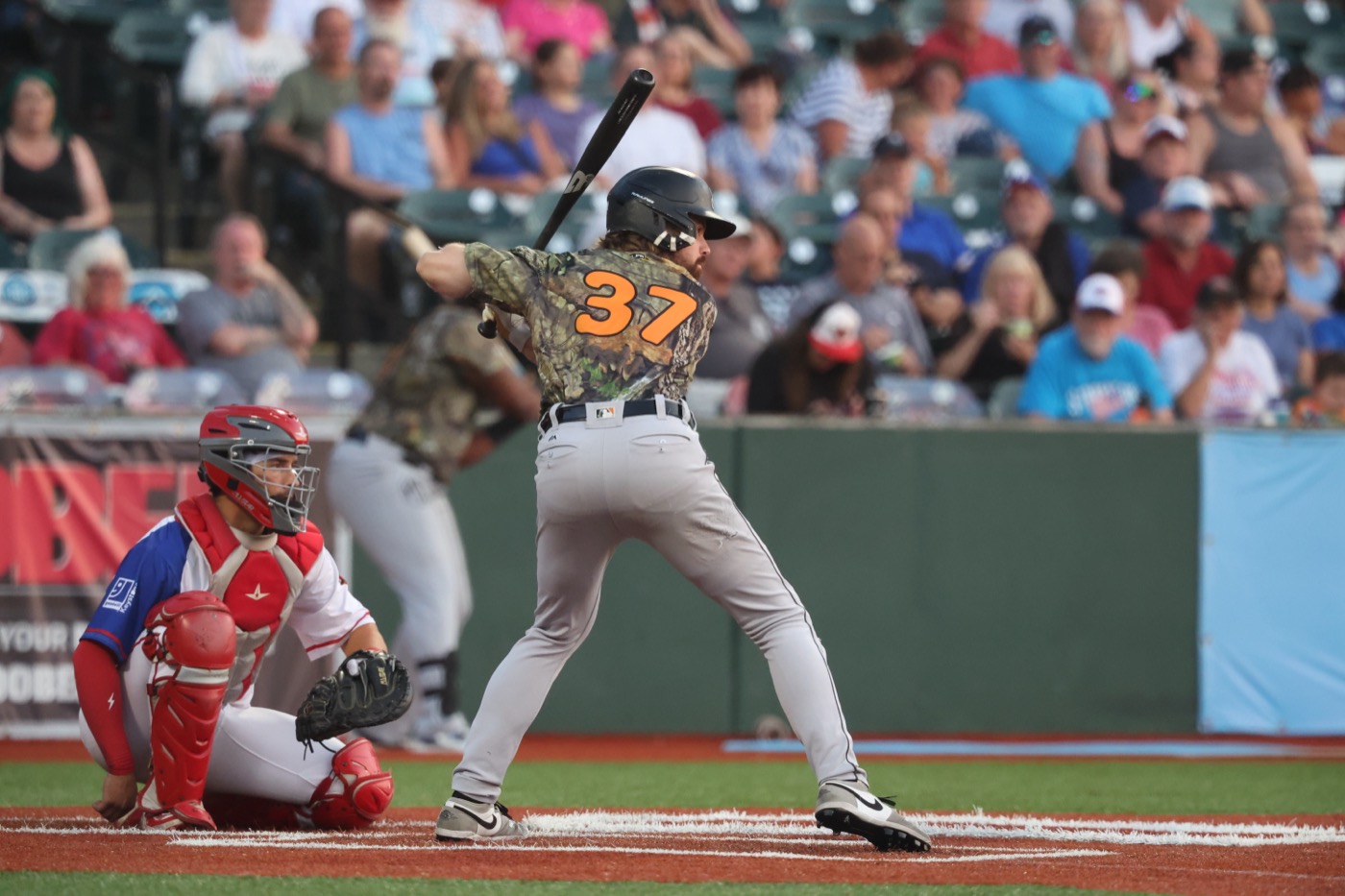 Chad Sedio at the plate, mid at-bat